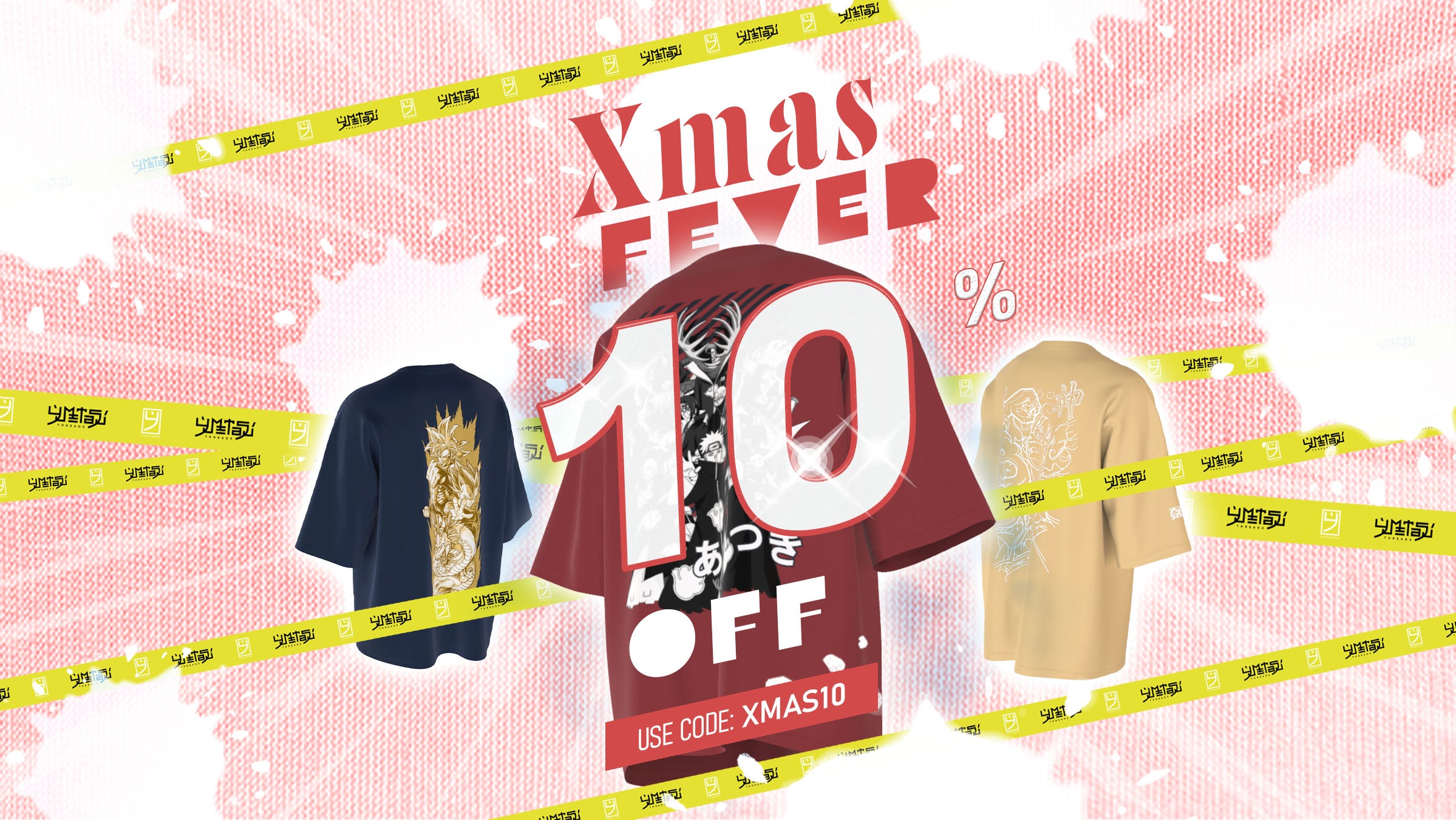 Festive graphic announcing a Christmas offer of 10% off, valid from December 3rd to December 10th, with the promo code XMAS10. Features holiday-themed visuals to spread cheer.